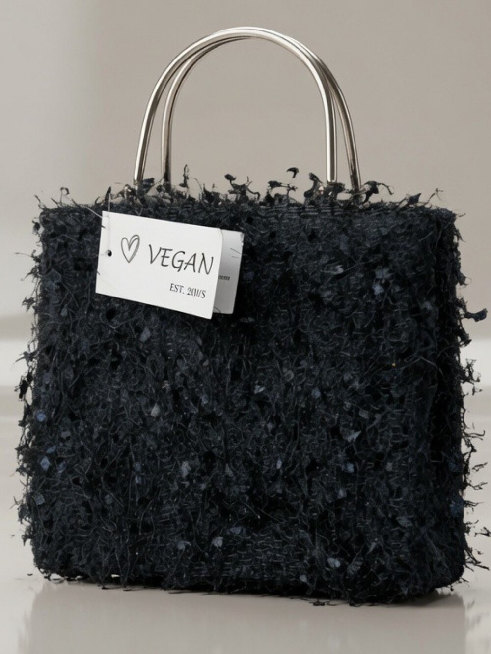 Black Textured Women's Bag